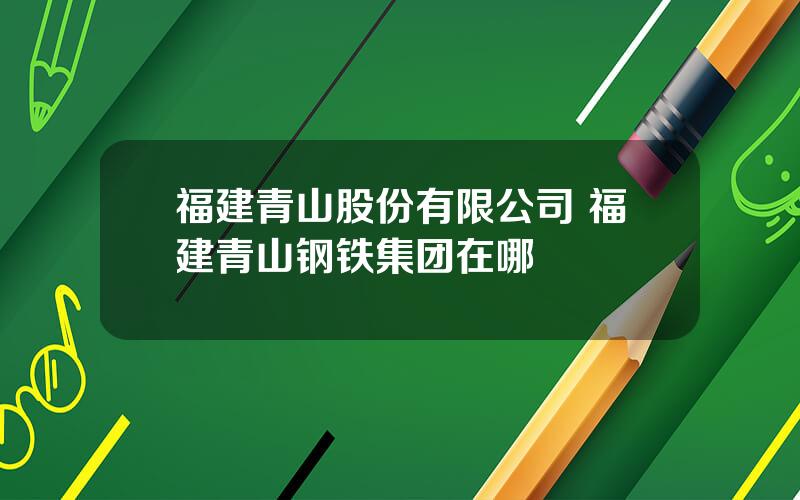 福建青山股份有限公司 福建青山钢铁集团在哪